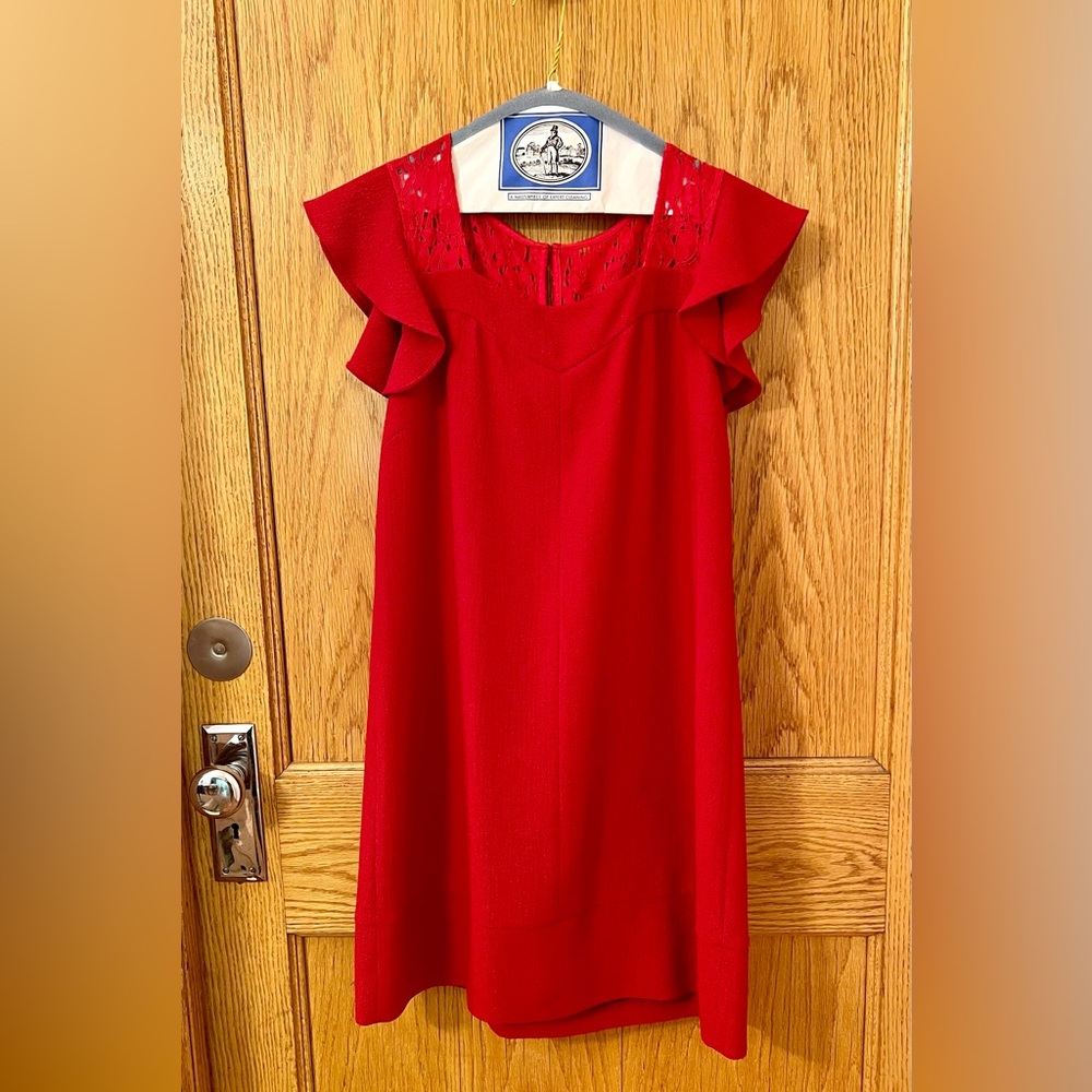 Anthropologie HD in Paris - Red Crepe dress